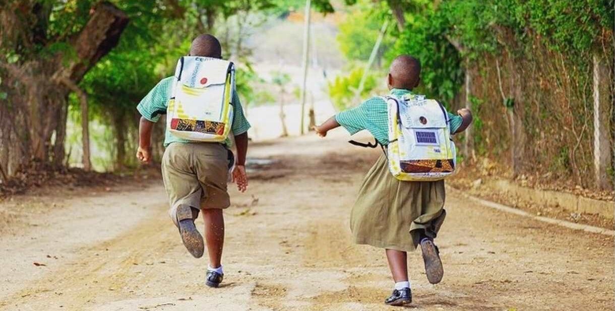Entrepreneur Transforms Old Cement Bags into Solar-Charging Backpacks to Help Children Read at Night