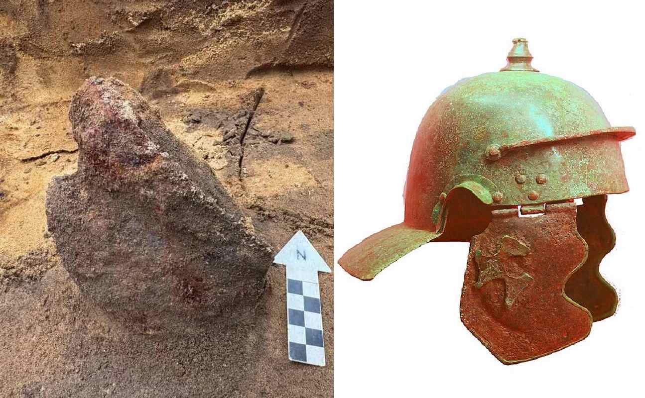 Archaeologists Unearth ‘Exceptionally Rare’ Roman Helmet at the Site of ‘Weapon Sacrifice’