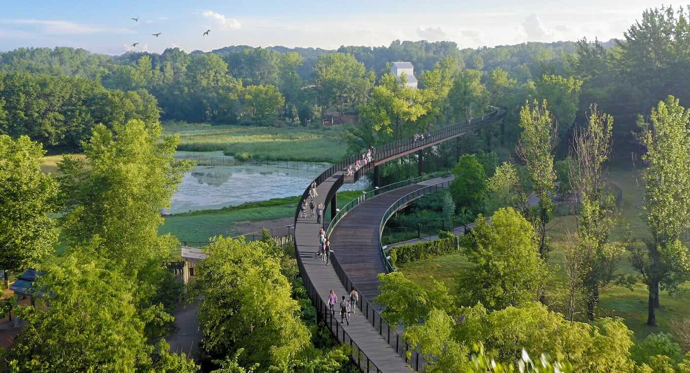 A Treetop Walkway Perched Above Zoo Animals in Minnesota is Winning Awards and Hearts