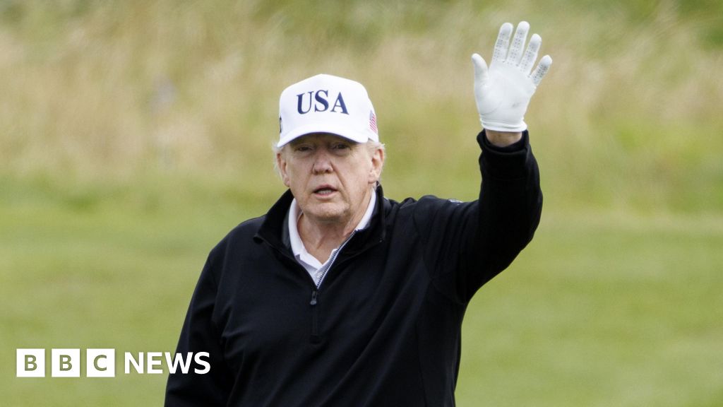 Trump back on the golf course for day two of Scottish visit